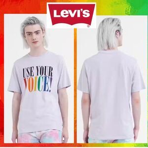 NWOT Levi's Use Your Voice Pride Lavender Short Sleeve Shirt